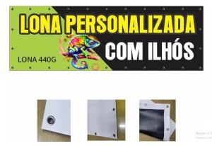 Lona 300x100cm LONA 440G 3x1mt Colorido  Dobra e Ilhós 